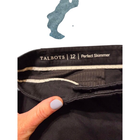 Talbots Perfect Skimmer Crop Capri Pants Womens 12 Black E22.2 Comfort Pockets - Picture 2 of 9